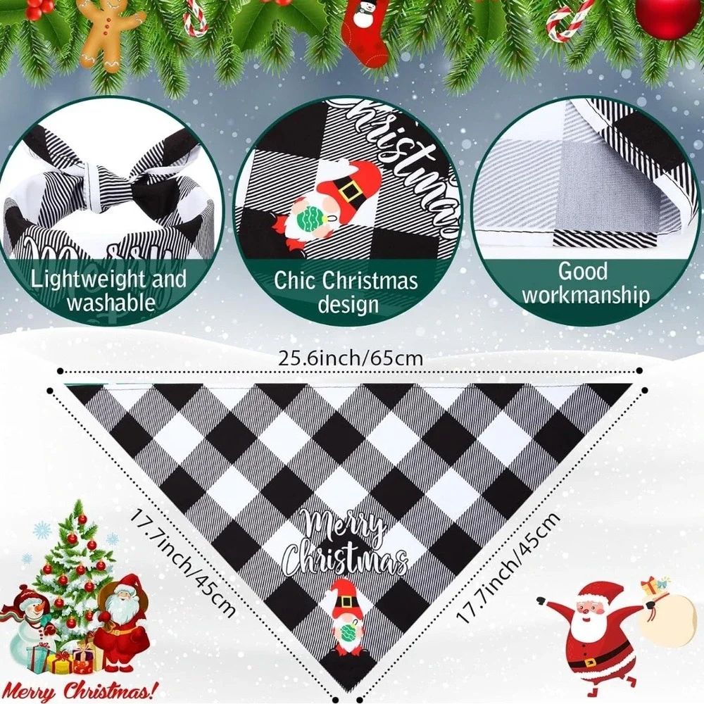 60‎ Pcs Xmas Dog Bandanas